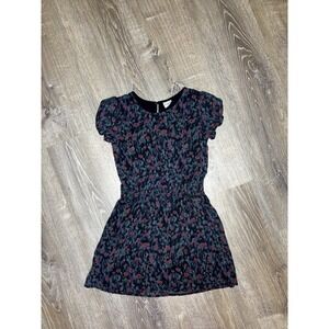 Abercrombie Kids Girls Floral Dress Ruched Waist Cap Flutter Sleeve 9/10 Medium